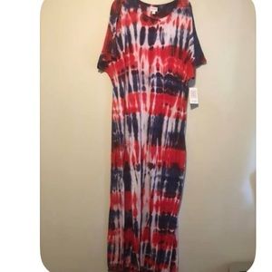 Red white and blue tie dye Lularoe Maria NWT